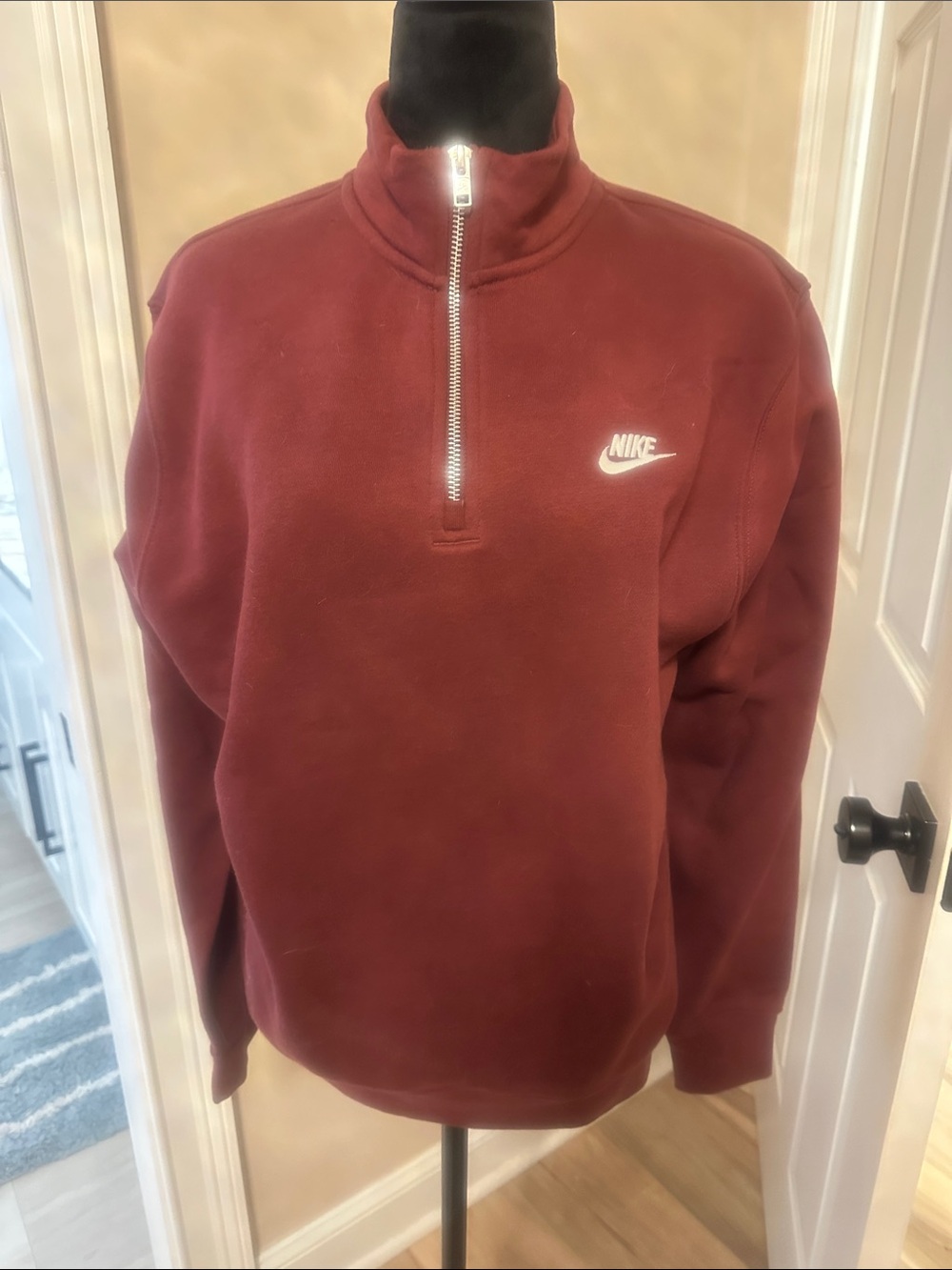 Nike Men's Burgundy Quarter-Zip Fleece Pullover